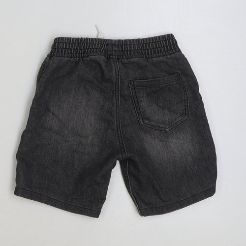 H&M Boys Grey Cotton Bermuda Shorts Size 5-6 Years Regular Drawstring