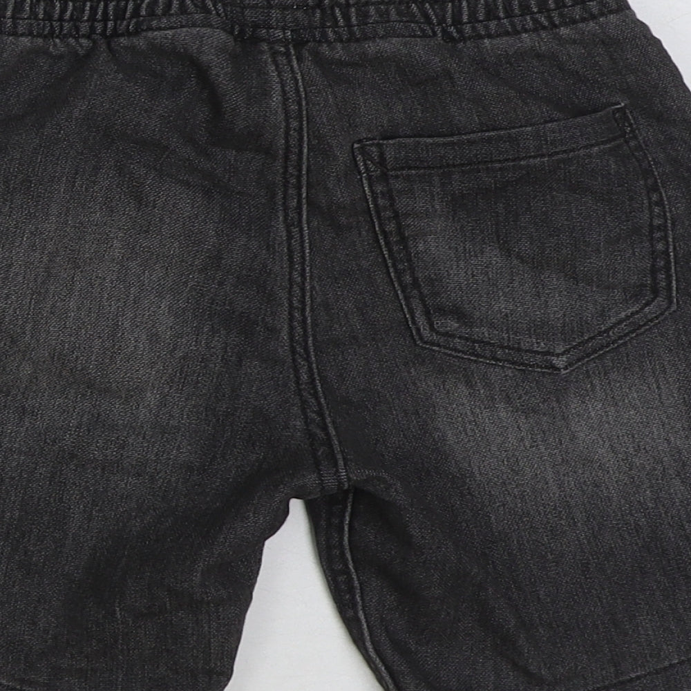 H&M Boys Grey Cotton Bermuda Shorts Size 5-6 Years Regular Drawstring