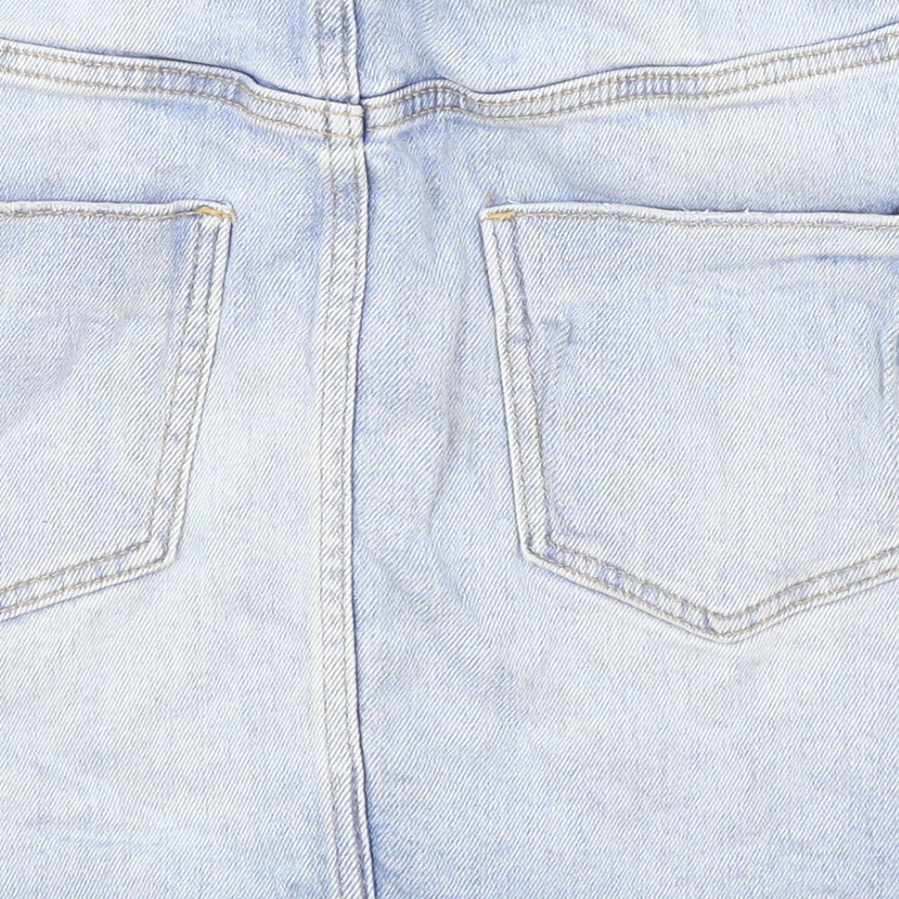 George Girls Blue Polyester Mini Skirt Size 10-11 Years Regular Button