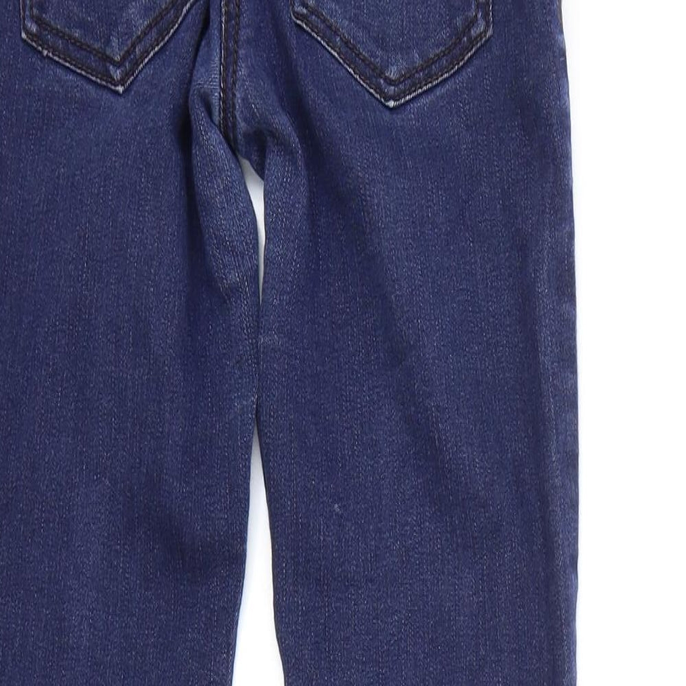 NEXT Girls Blue Cotton Skinny Jeans Size 11 Years Regular Button