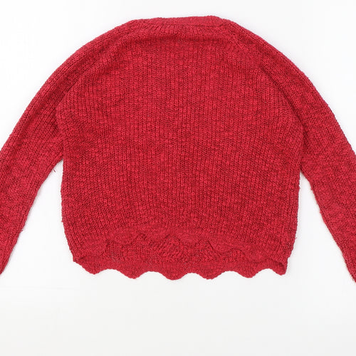 Select Girls Red Round Neck 100% Cotton Pullover Jumper Size 12-13 Years Pullover