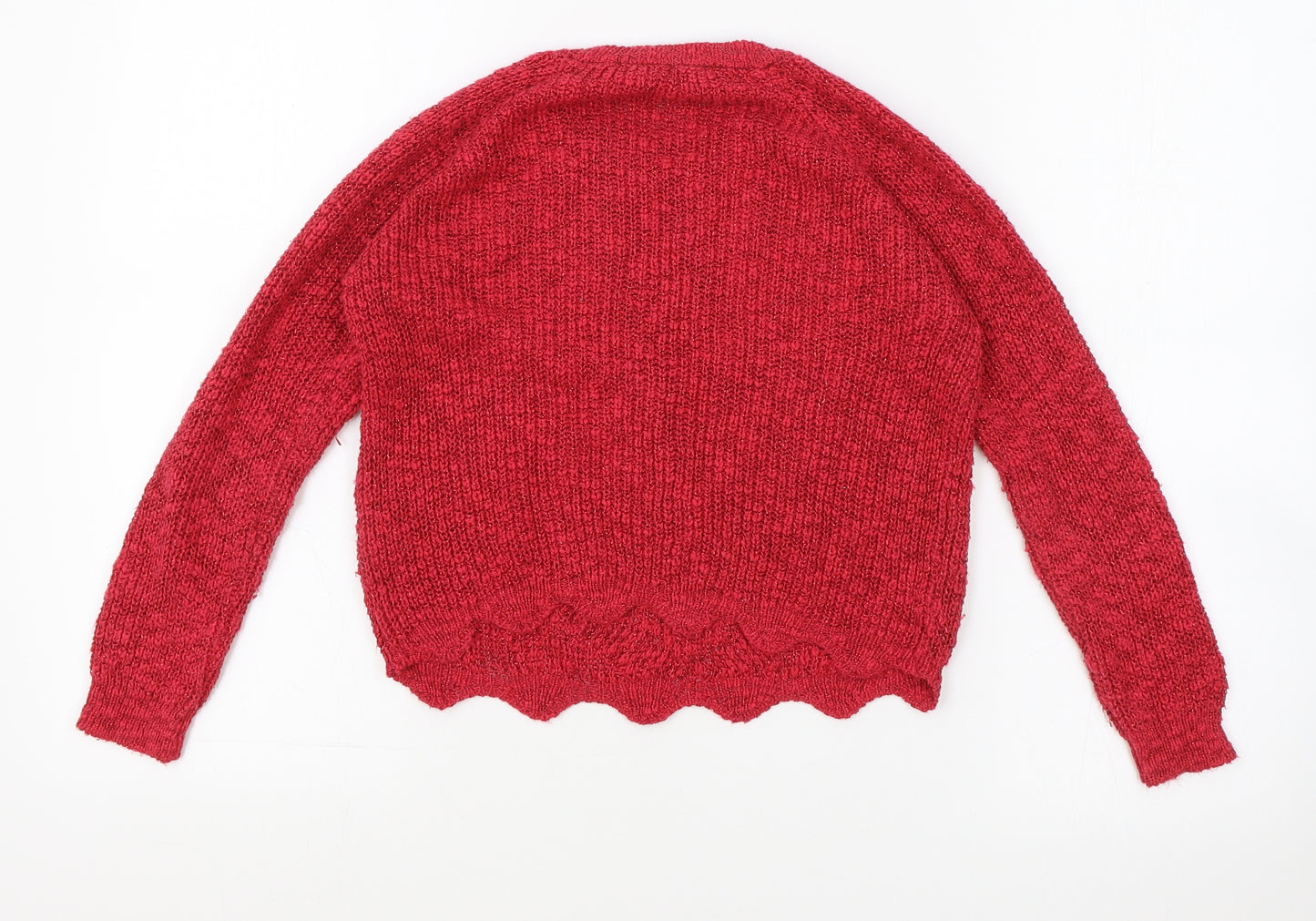 Select Girls Red Round Neck 100% Cotton Pullover Jumper Size 12-13 Years Pullover