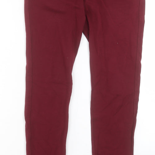 PARISIAN SIGNATURE Womens Red Polyester Jegging Trousers Size 12 L28 in Regular Button