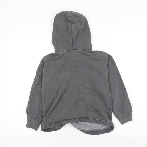 Zara Girls Grey Cotton Pullover Hoodie Size 9 Years Pullover - Knot Front