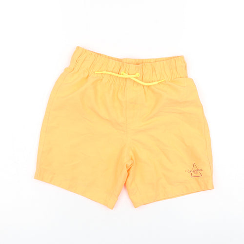 Primark Boys Orange Polyester Sweat Shorts Size 8-9 Years Regular Drawstring - Swimwear