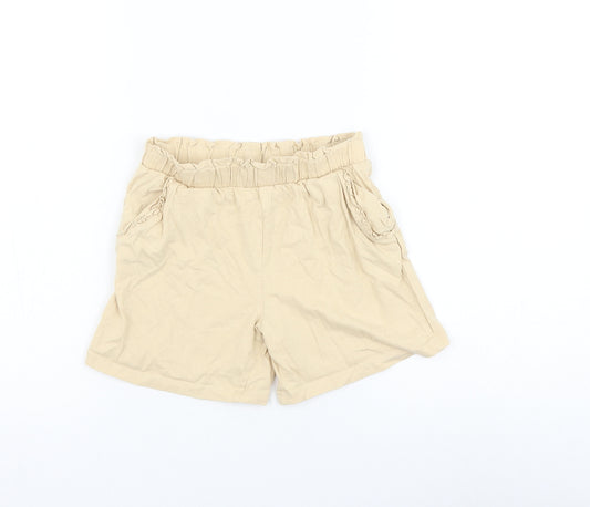 TU Girls Beige Cotton Sweat Shorts Size 10 Years Regular