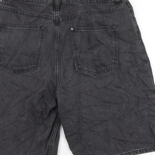 H&M Girls Black Cotton Bermuda Shorts Size 12-13 Years Regular Zip