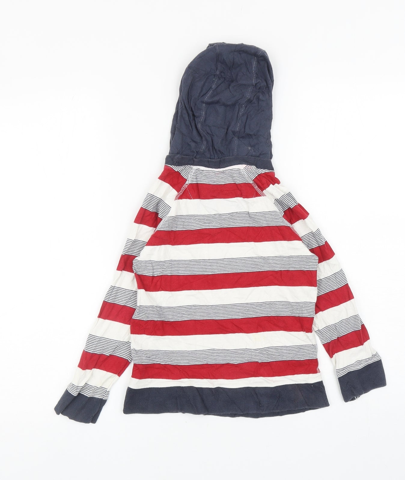 Primark Boys Multicoloured Striped Cotton Pullover Hoodie Size 5-6 Years Pullover