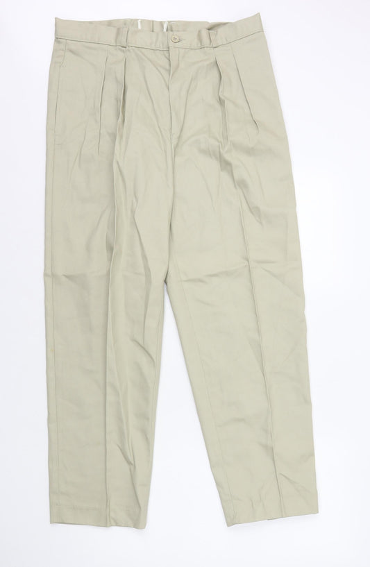 Preworn Mens Beige Cotton Chino Trousers Size XL L30 in Regular Zip