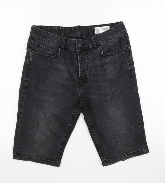Denim & Co. Mens Grey Cotton Bermuda Shorts Size 28 in L10 in Regular Zip