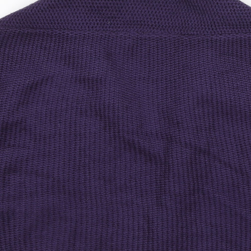Untold Womens Purple V-Neck Acrylic Shrug Jumper Size 8