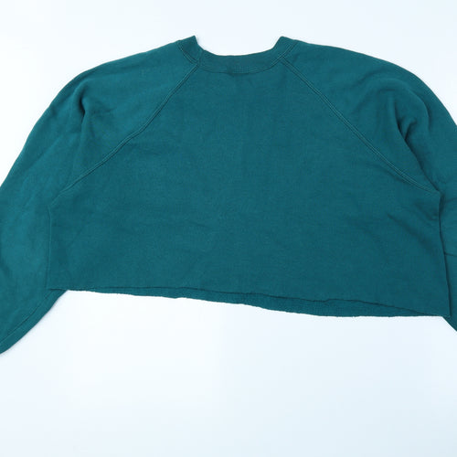 Hanes Womens Green Cotton Pullover Sweatshirt Size XL Pullover - Cropped