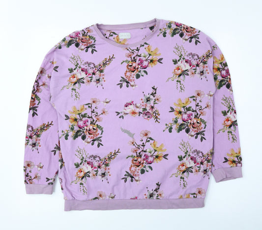 NEXT Girls Pink Floral Polyester Pullover Sweatshirt Size 13 Years Pullover