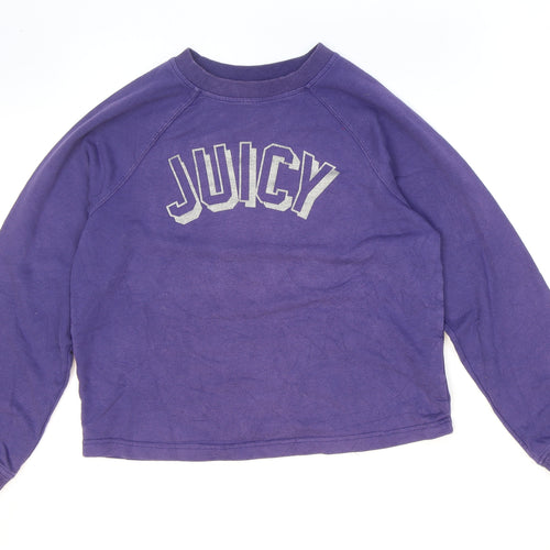 Juicy Couture Womens Purple Cotton Pullover Sweatshirt Size S Pullover - Cropped. Juicy