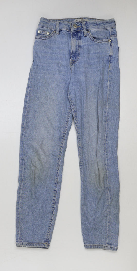 New Look Girls Blue Cotton Straight Jeans Size 10 Years Regular Button
