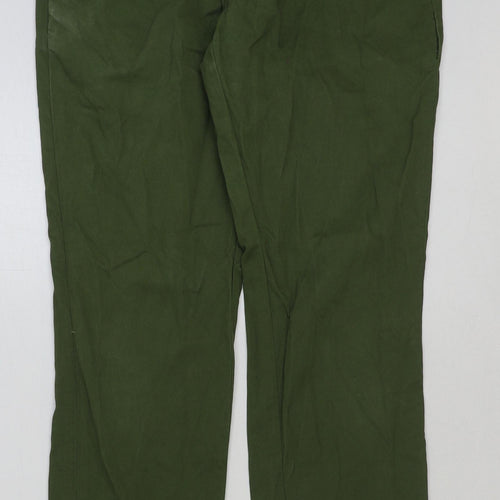 US Polo Assn. Mens Green Cotton Trousers Size 30 in L29 in Regular Button