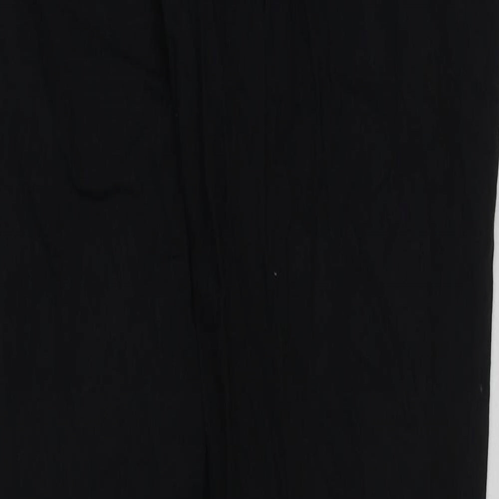 Steel & Jelly Mens Black Cotton Trousers Size 30 in L32 in Regular Button