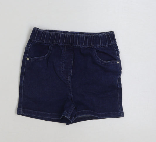 Matalan Girls Blue Cotton Bermuda Shorts Size 9 Years Regular