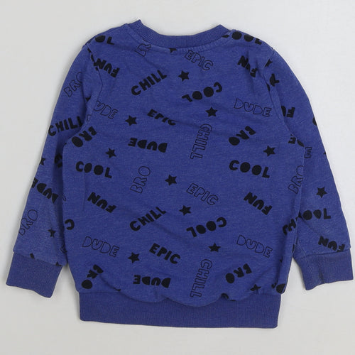 George Boys Blue Geometric Polyester Pullover Sweatshirt Size 2-3 Years Pullover - Cool Epic