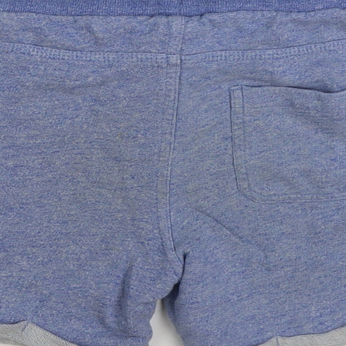 Marks and Spencer Boys Blue Cotton Sweat Shorts Size 3-4 Years Regular Drawstring
