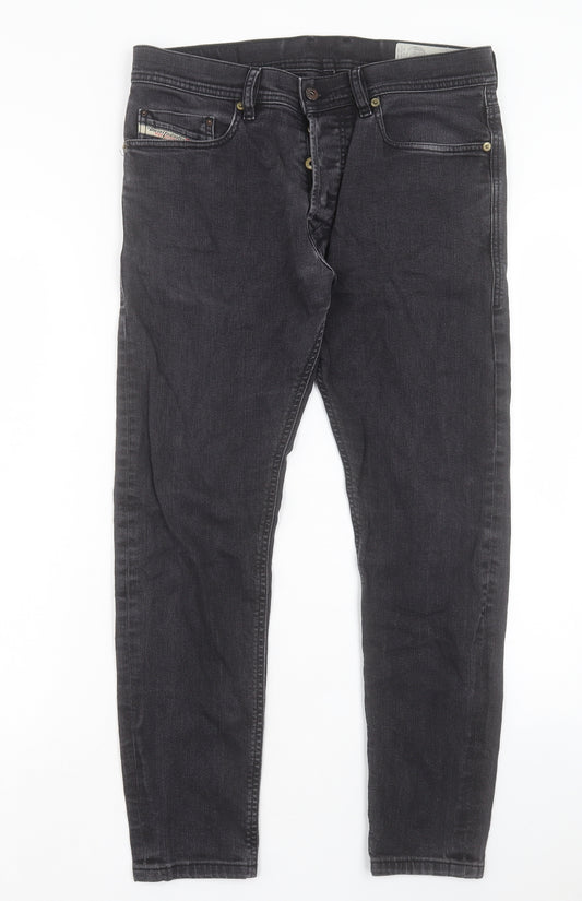 Diesel Mens Black Cotton Skinny Jeans Size 30 in L28 in Regular Button - Short Leg