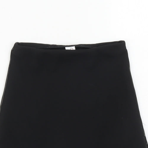 Adams Girls Black Polyester A-Line Skirt Size 6 Years Regular Pull On