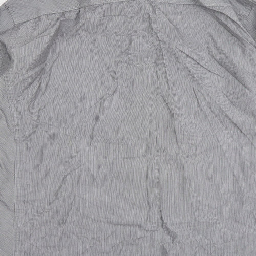 NEXT Mens Grey Cotton Button-Up Size L Collared Button