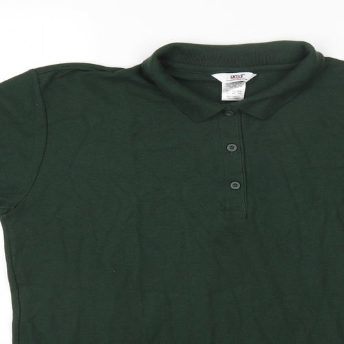 Anvil Mens Green Cotton Polo Size XL Collared Button