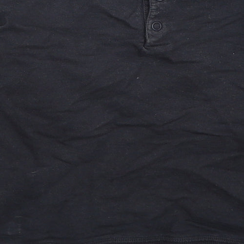Nutmeg Boys Black Cotton Pullover Sweatshirt Size 10 Years Button - Little Boss