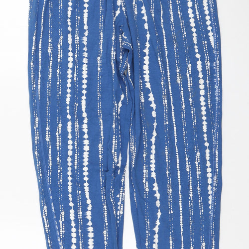 Marks and Spencer Womens Blue Geometric Viscose Capri Leggings Size 10 L30 in