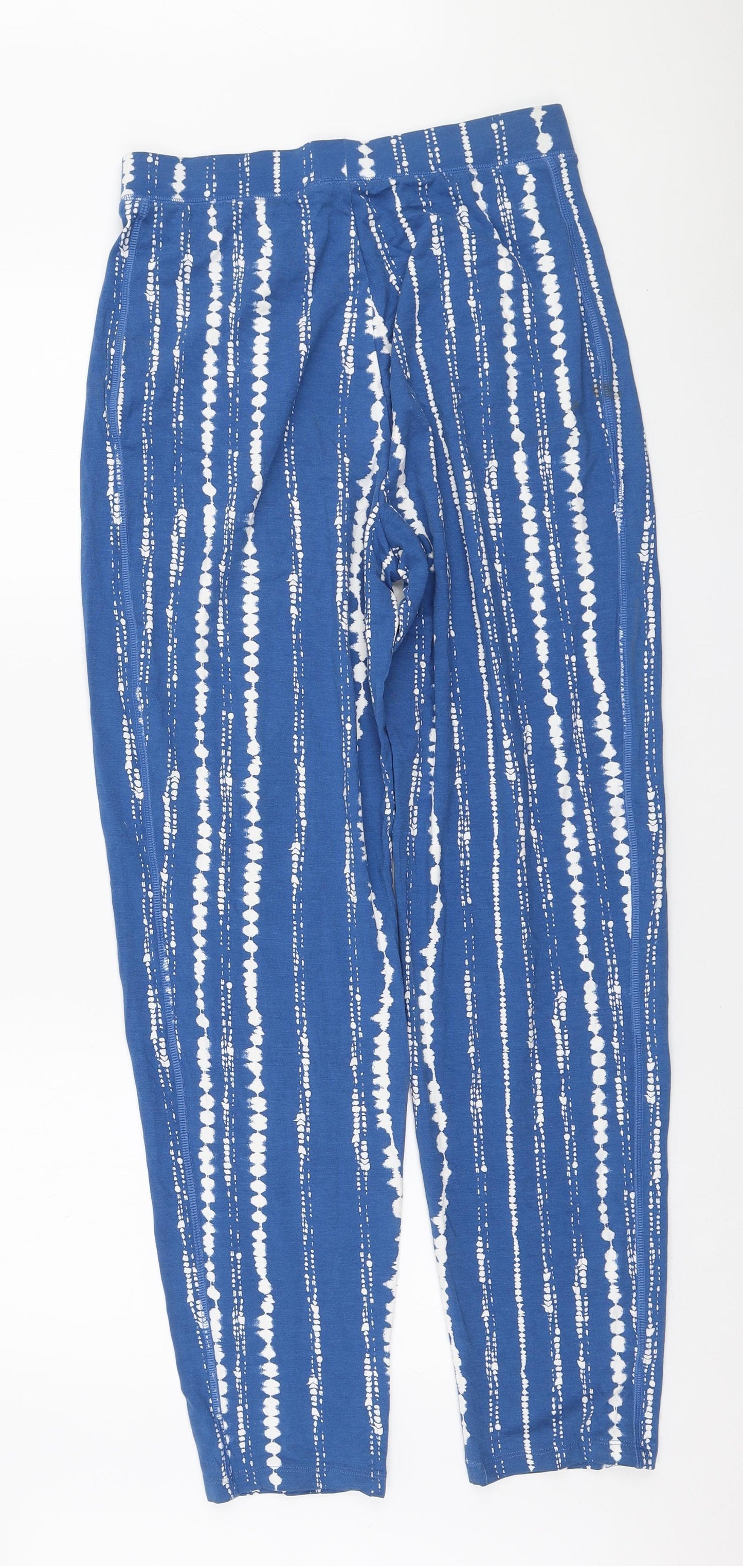 Marks and Spencer Womens Blue Geometric Viscose Capri Leggings Size 10 L30 in