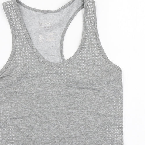 Work Out Womens Grey Polyester Basic Tank Size 10 Scoop Neck Pullover