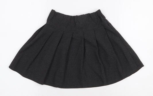 F&F Girls Grey Polyester Skater Skirt Size 5-6 Years Regular Zip - School Wear