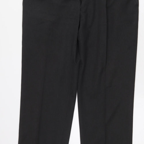 Marks and Spencer Mens Grey Polyester Trousers Size 34 in L29 in Regular Zip
