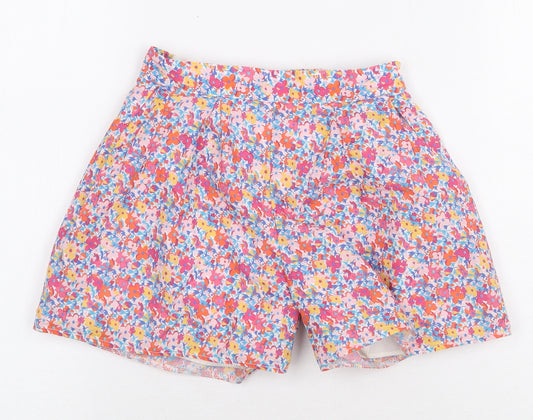 Mini Club Girls Pink Floral Cotton Paperbag Shorts Size 5-6 Years Regular