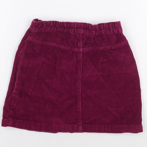 John Lewis Girls Purple 100% Cotton Mini Skirt Size 6 Years Regular Button