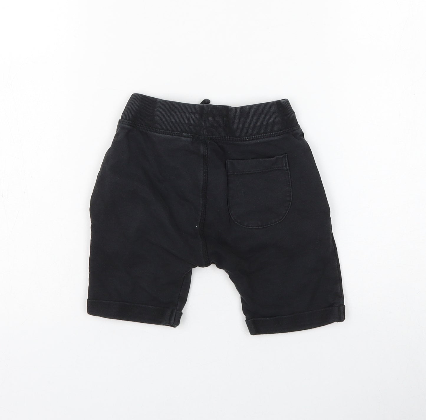 NEXT Boys Black Cotton Sweat Shorts Size 3-4 Years Regular Drawstring