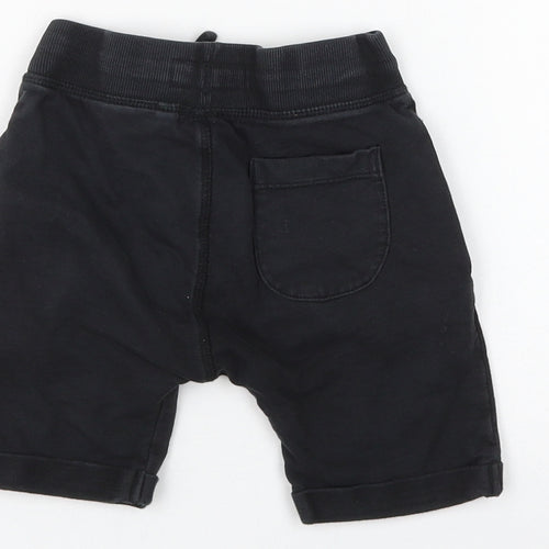 NEXT Boys Black Cotton Sweat Shorts Size 3-4 Years Regular Drawstring