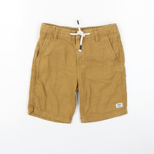 H&M Boys Brown Cotton Bermuda Shorts Size 5-6 Years Regular Drawstring