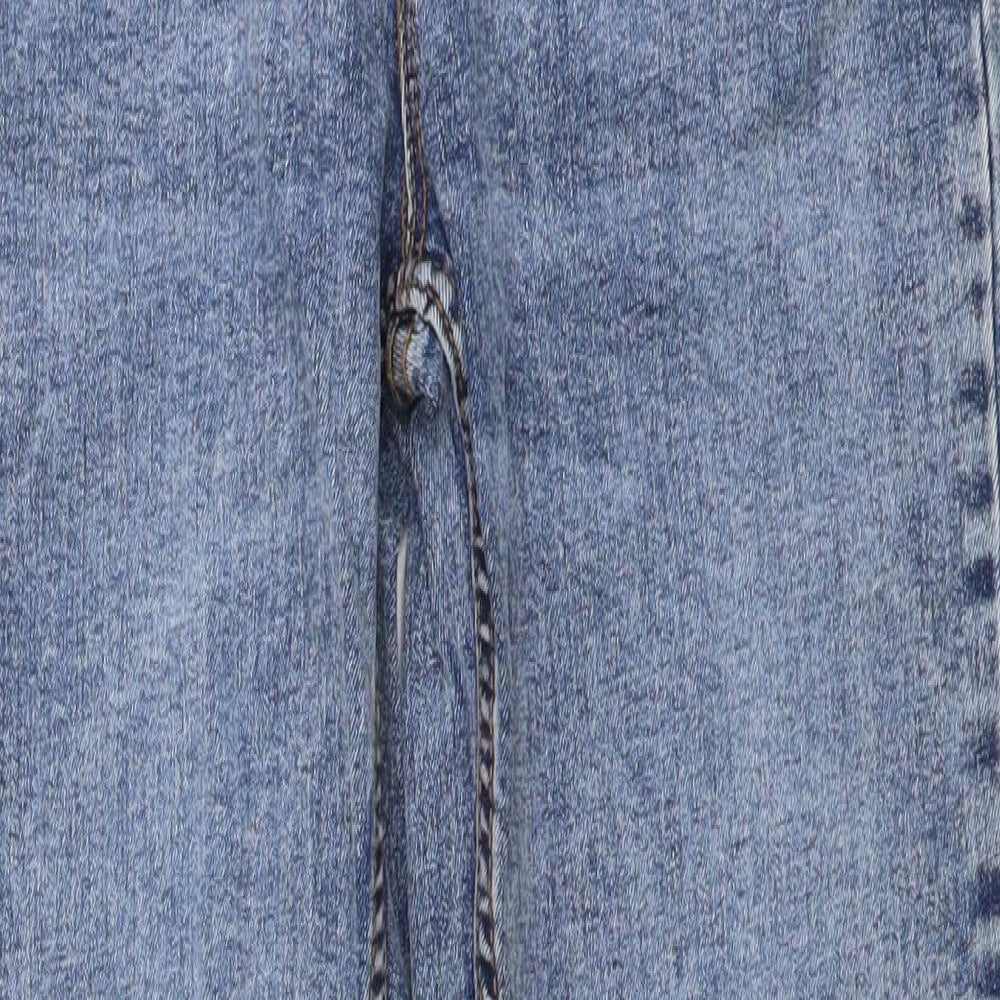 Denim & Co. Girls Blue Cotton Skinny Jeans Size 12-13 Years Regular Button