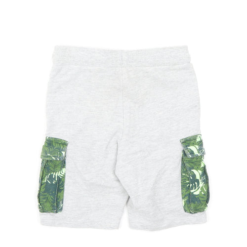 Little Kids Boys Grey Cotton Sweat Shorts Size 3-4 Years L6.5 in Regular Drawstring - Short length
