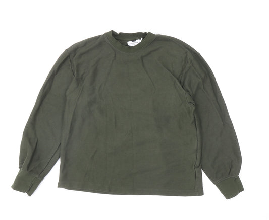 Topman Mens Green Cotton Pullover Sweatshirt Size XS