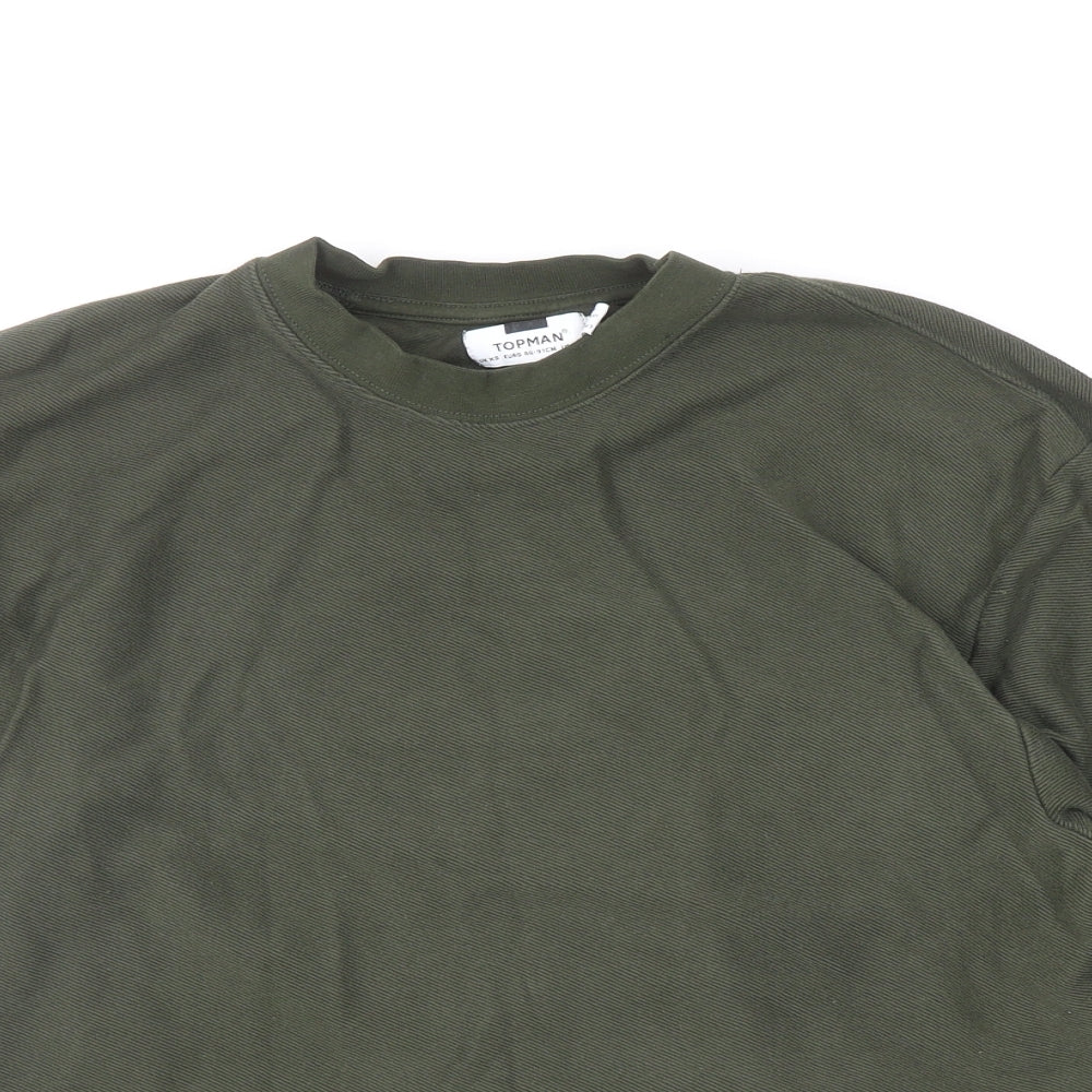 Topman Mens Green Cotton Pullover Sweatshirt Size XS