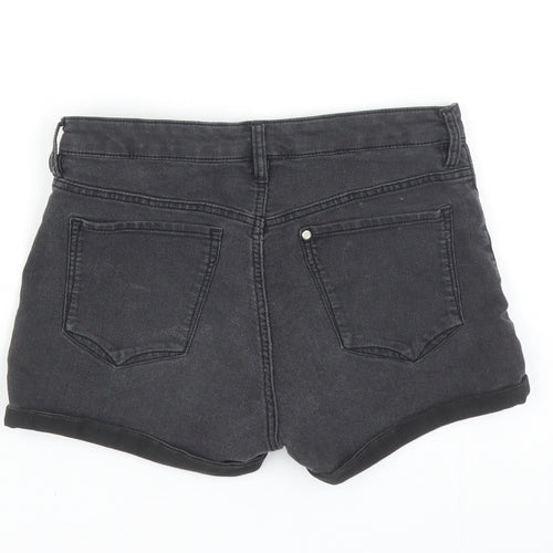 H&M Girls Black Cotton Hot Pants Shorts Size 12-13 Years L3 in Regular Zip
