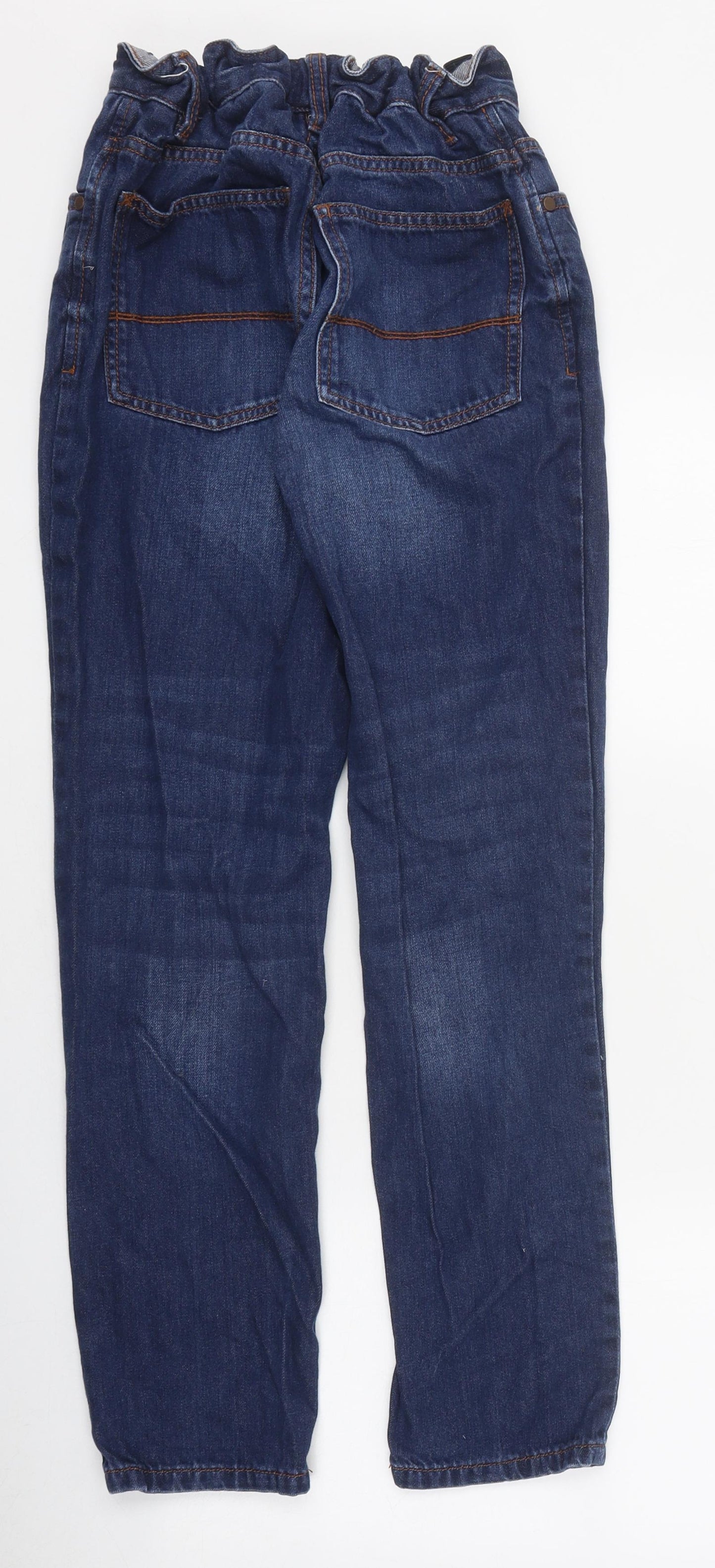 NEXT Girls Blue 100% Cotton Straight Jeans Size 9 Years Regular Zip