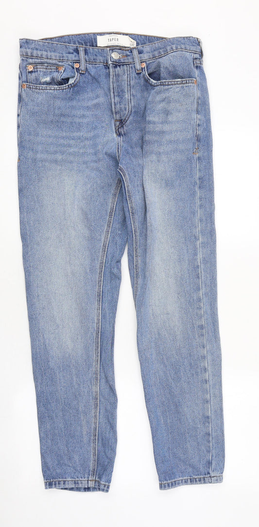 Topman Mens Blue Cotton Straight Jeans Size 30 in L32 in Regular Zip