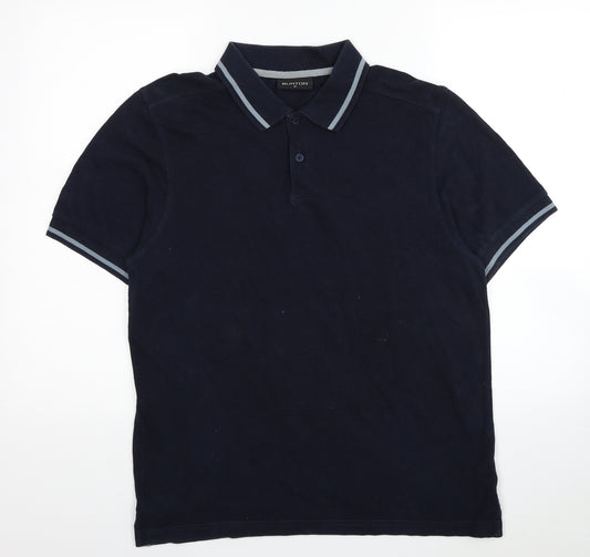 Burton Mens Blue Cotton Polo Size M Collared Pullover