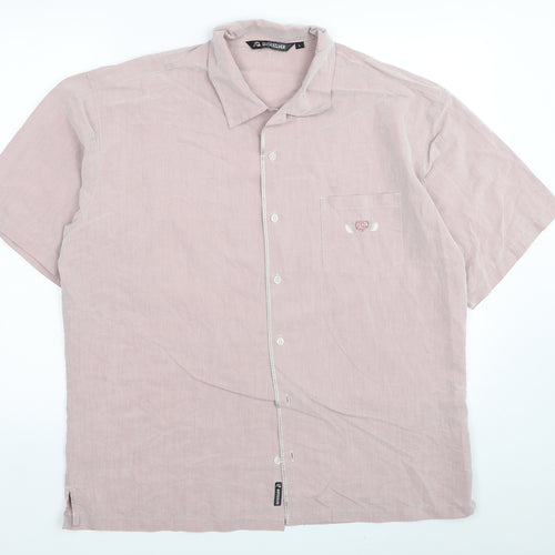 Quiksilver Womens Pink Viscose Basic Button-Up Size L Collared