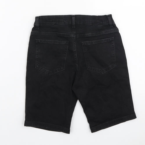 NEXT Boys Black Cotton Bermuda Shorts Size 8 Years Regular Zip