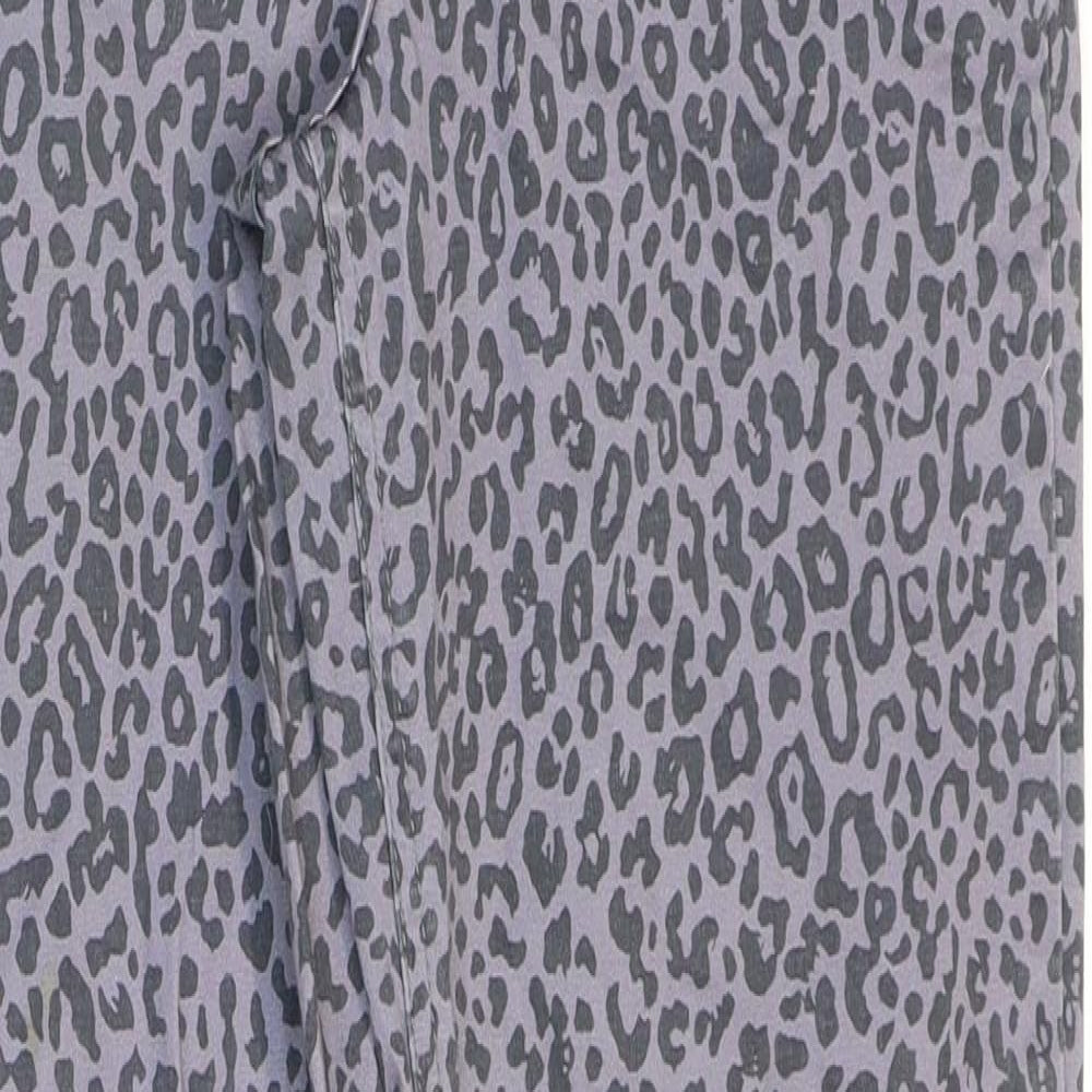 George Girls Purple Animal Print Cotton Skinny Jeans Size 13-14 Years Regular Zip